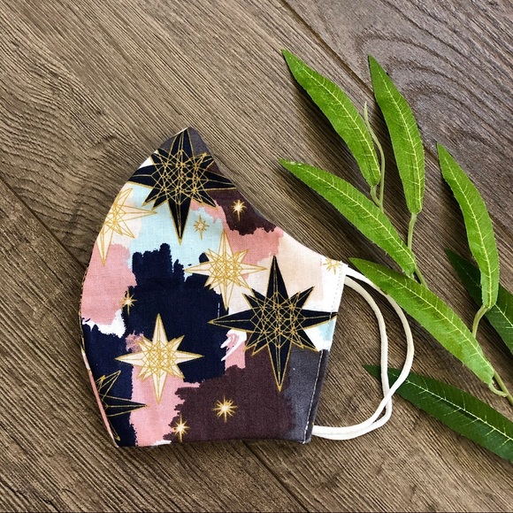 1 Star Moon handmade Floral Face Mask Cotton - Picture 2 of 7